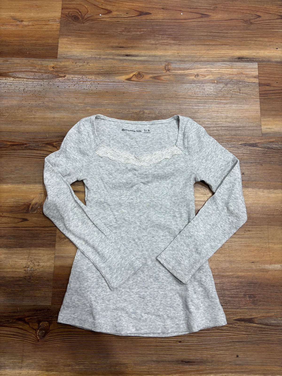 Grey Lace LS Shirt