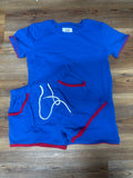 Blue/Red Trim Short Set
