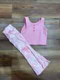 Pink Ribbons Cropped Set (spots)