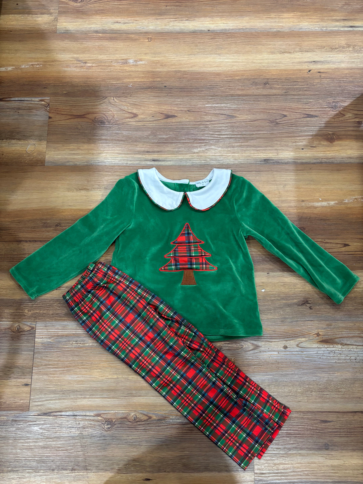 Boys Velvet Plaid Christmas Tree Set