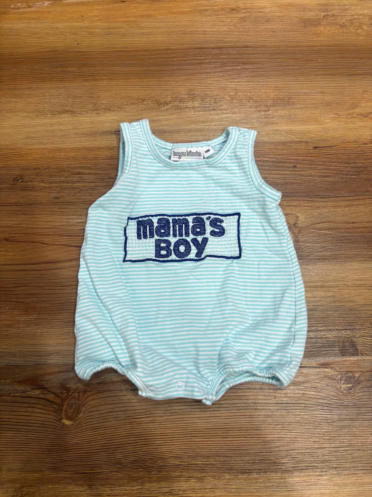 Mama's Boy Blue Striped Bubble