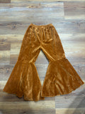 Camel Velvet Bell Bottom Pants