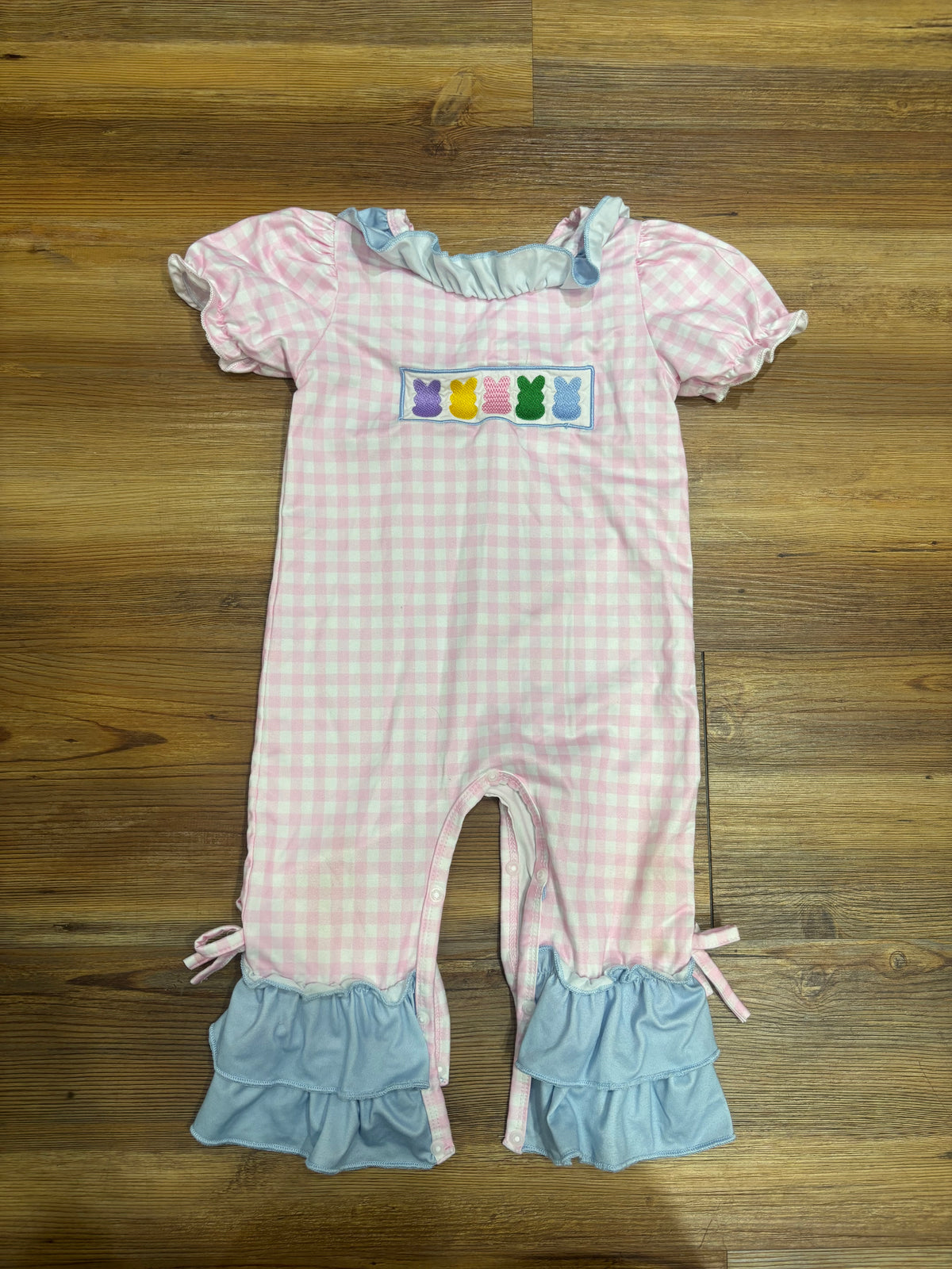 Pink Plaid Bunny Romper