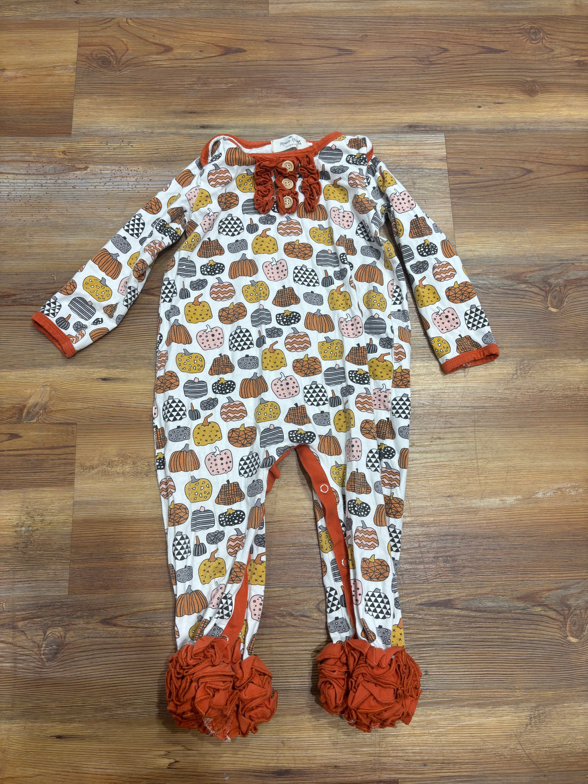 Pumpkin Ruffle Romper