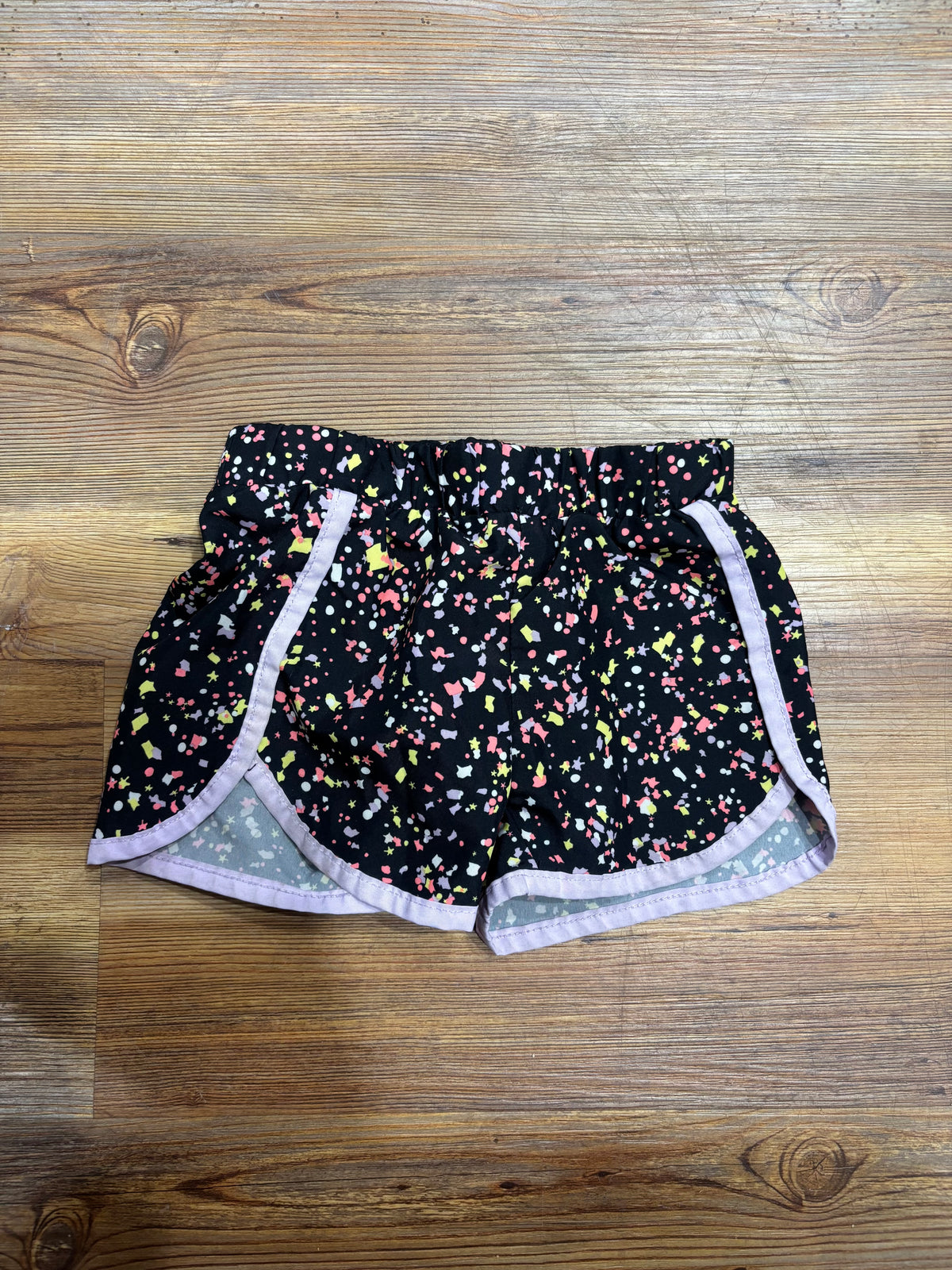 Black Neon Splatter Athletic Shorts