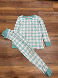 Aqua Gingham PJ Set (spots)