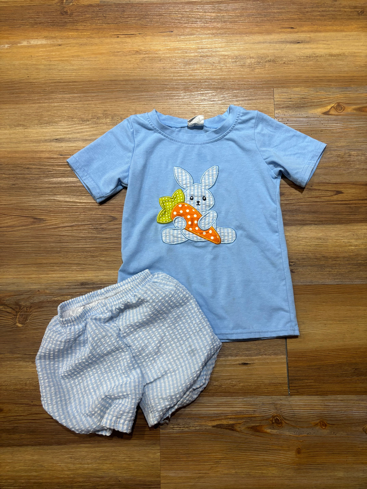 Blue Plaid Bunny Set