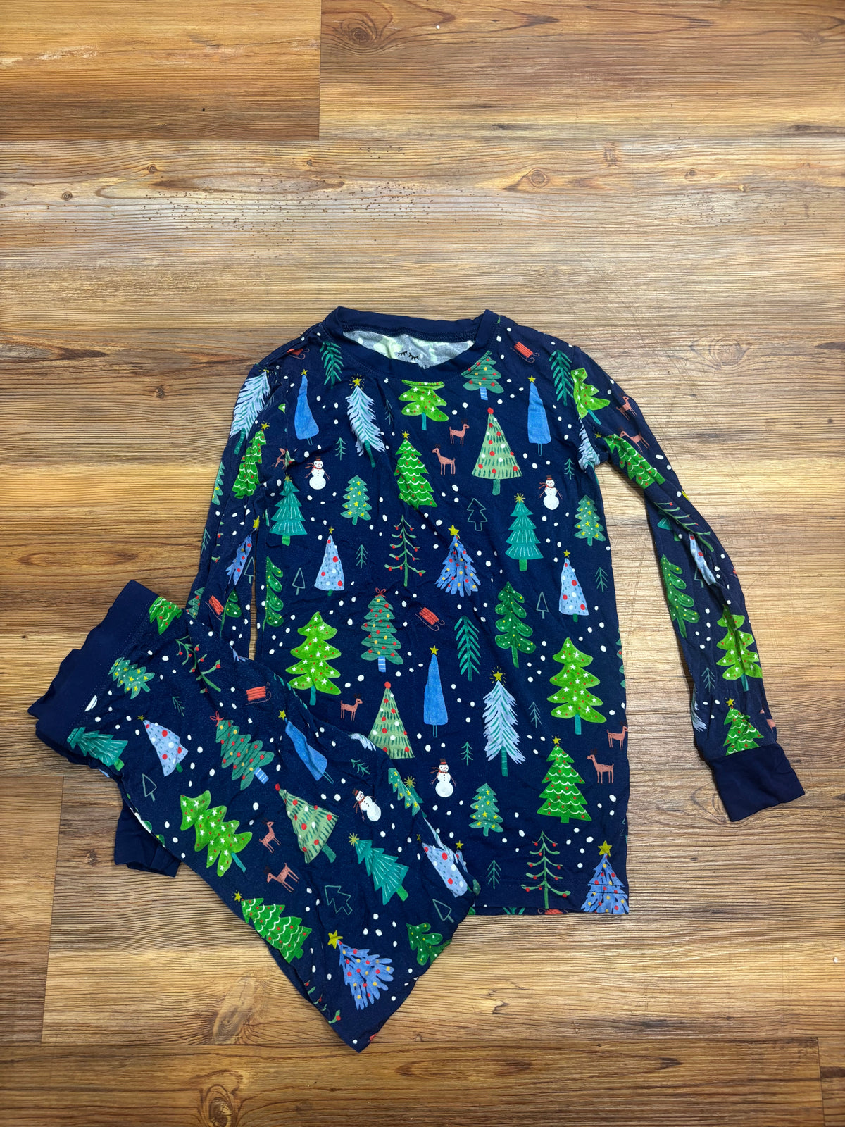 Navy Christmas Trees PJ Set