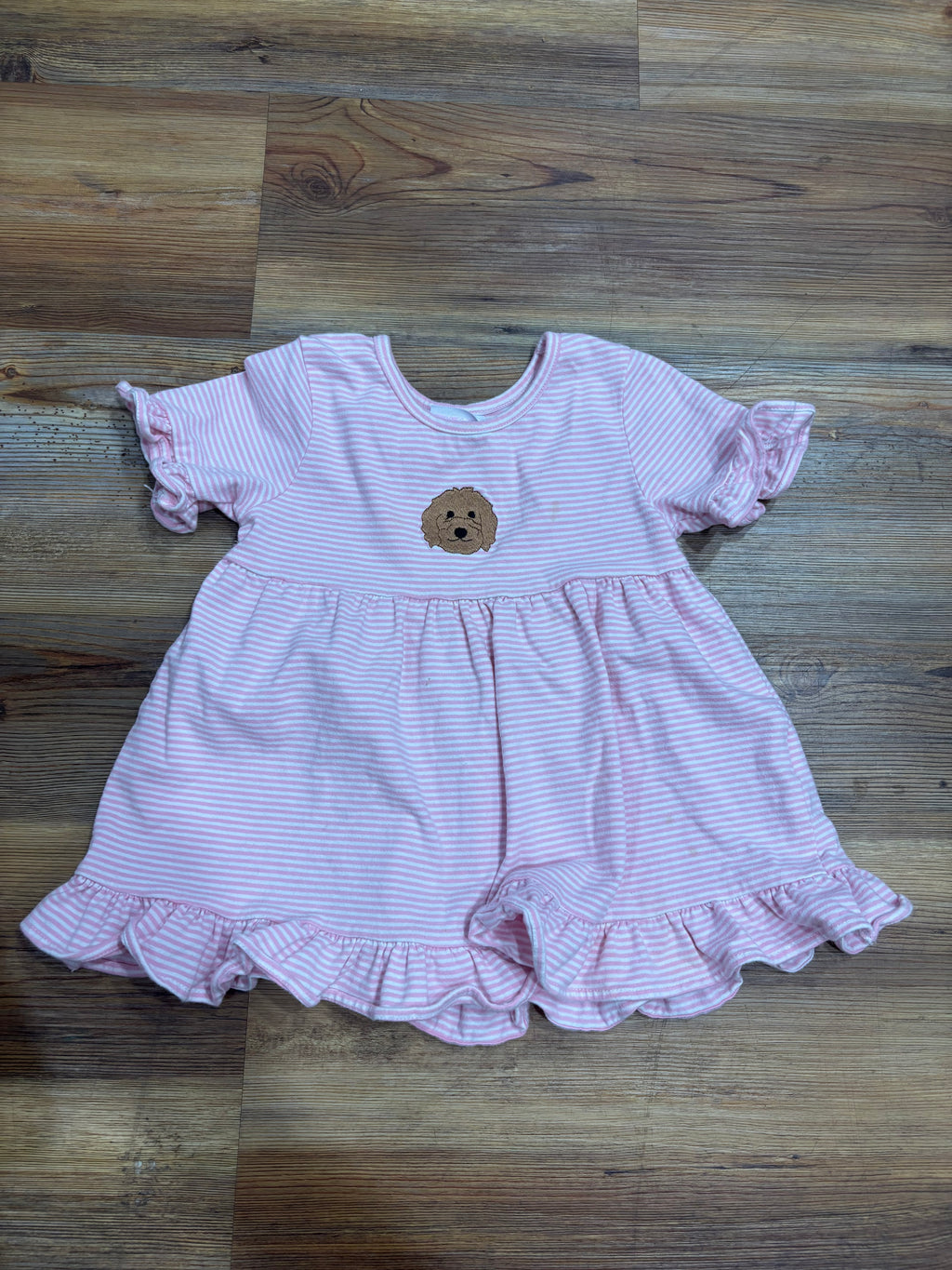 Pink Stripe Goldendoodle Shirt (spots)