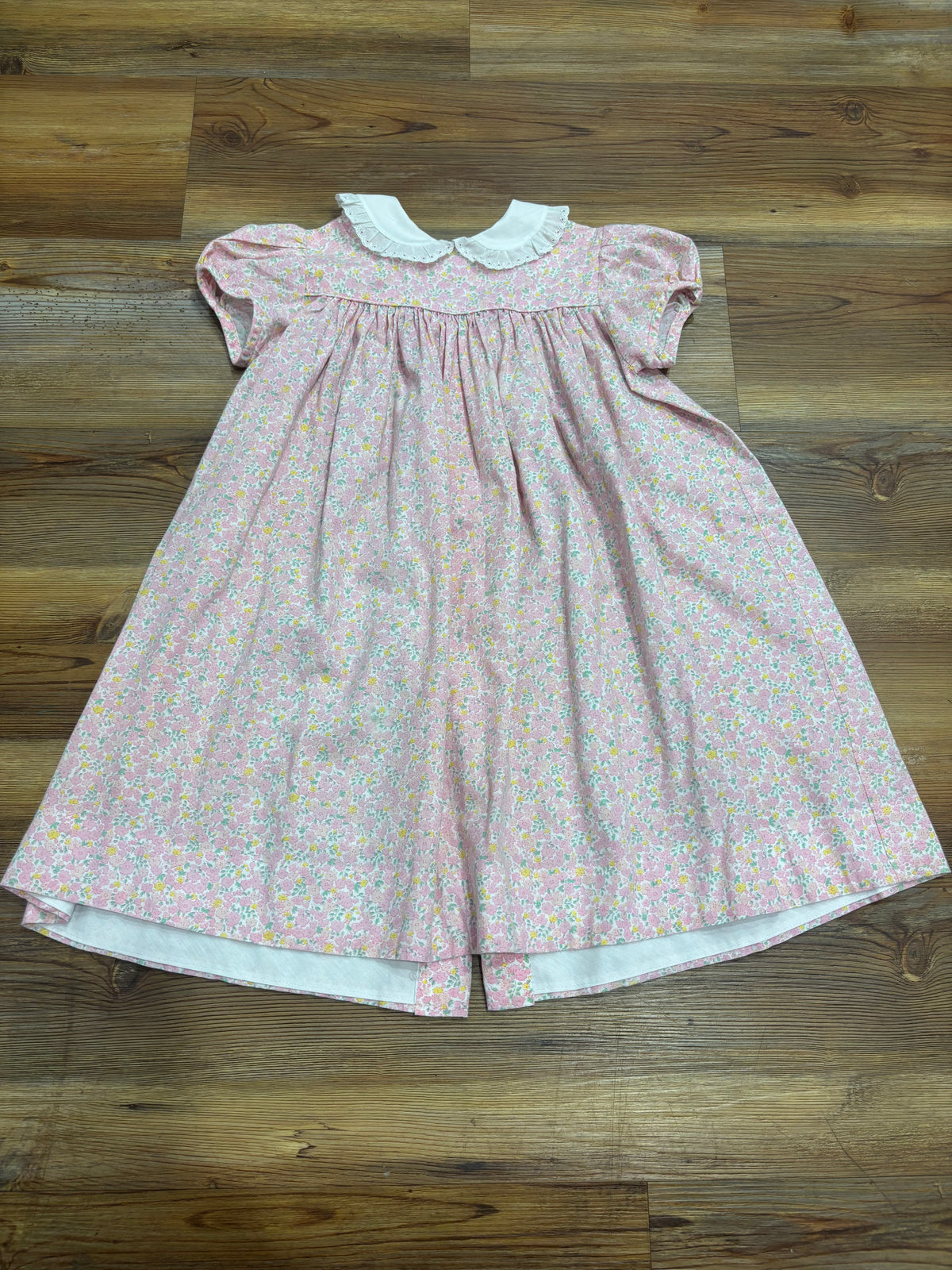 Pink Floral Collar Dress