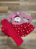 Red Stripe Tutu Santa Set (spots)