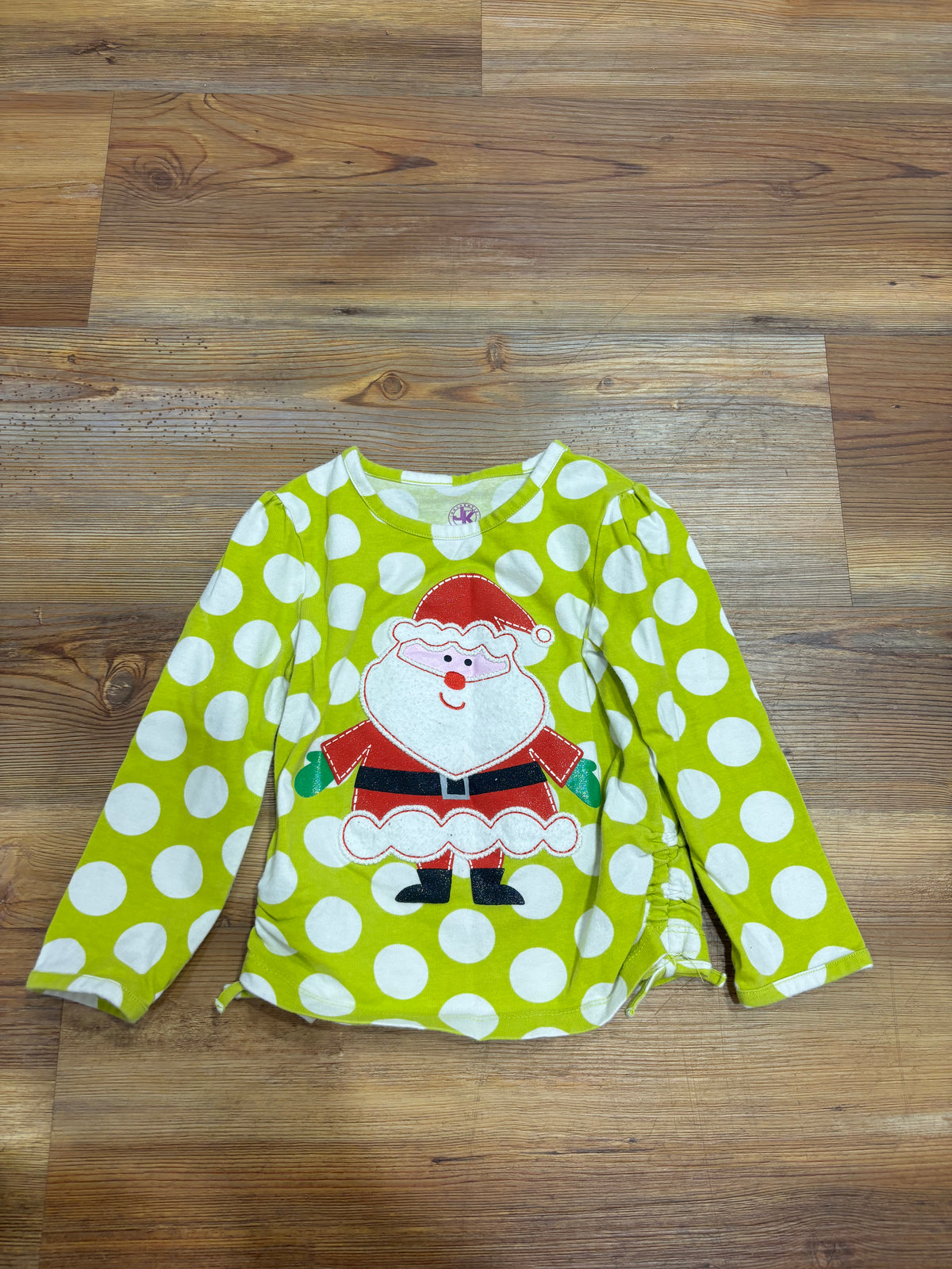 Green Polka Dot Santa Shirt
