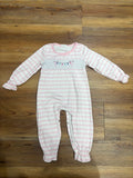 Pink Striped Christmas Lights & Lineman Romper