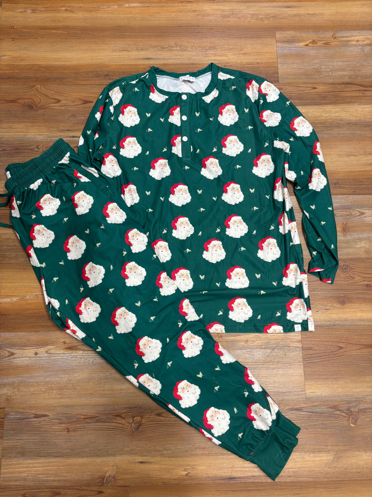 Adult Green Santa PJ Set