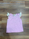 Pink Flutter Sleeves Shirt