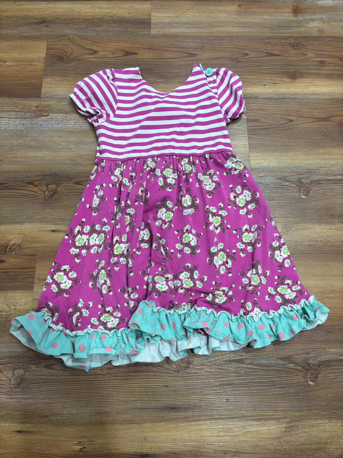 Purple Floral Ruffle Dress