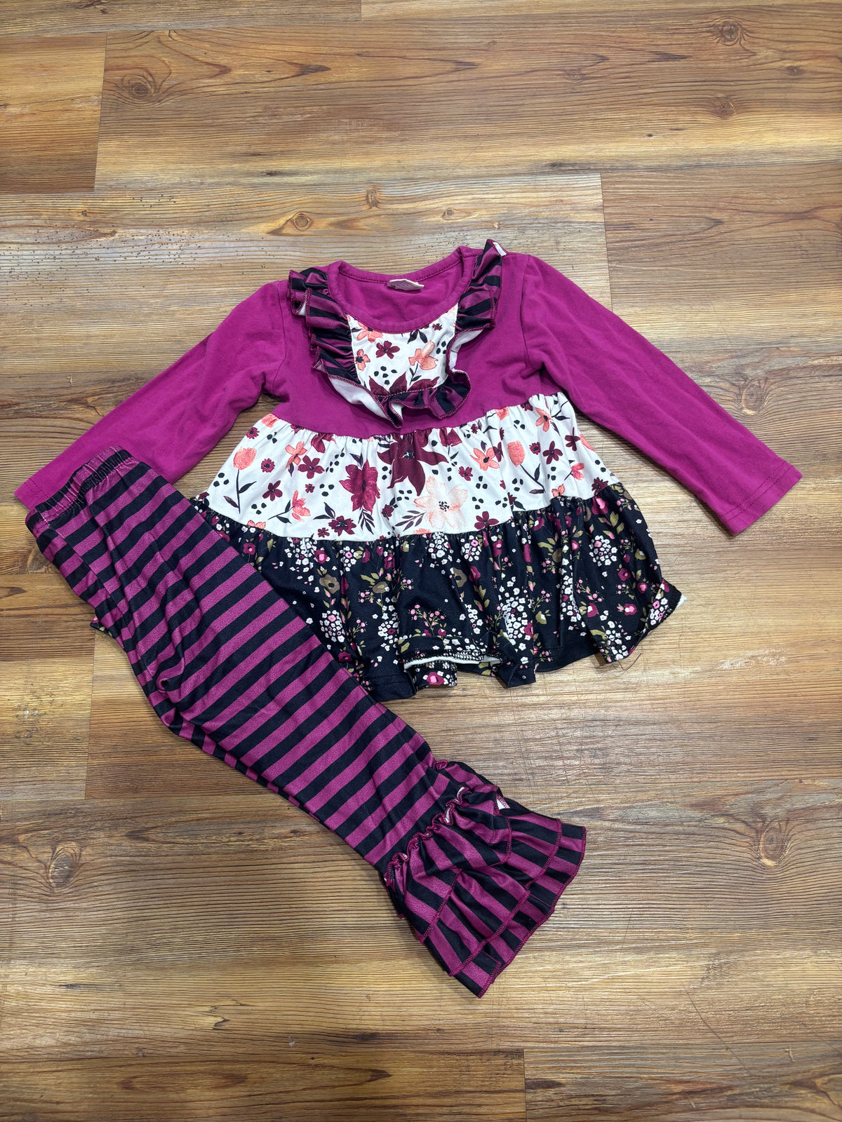 Dark Purple Floral Set