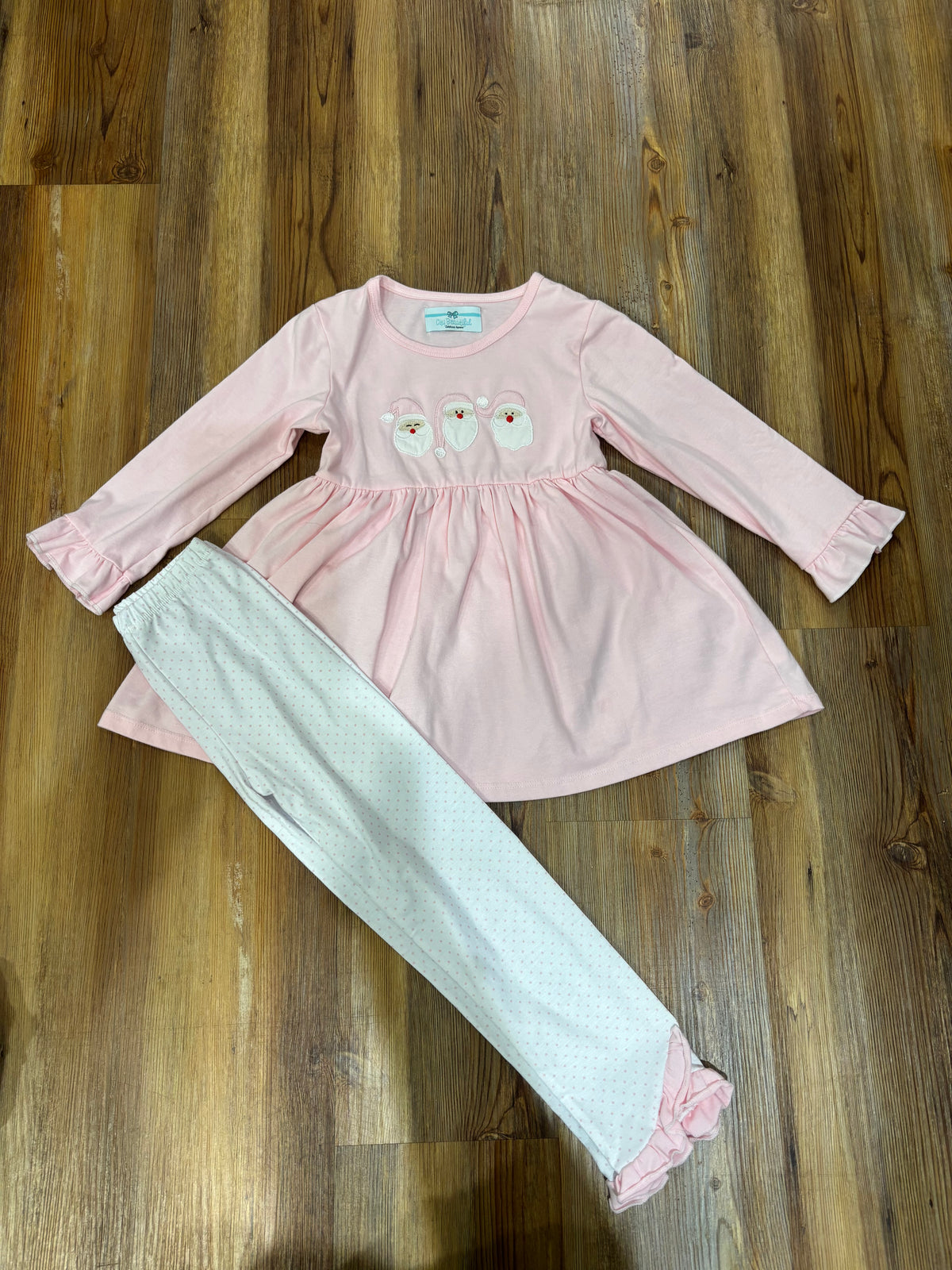 Pink Polka Dot Santa Set
