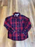Red & Navy Long Sleeve Button Down Shirt