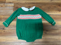 Green Smocked Corduroy Bubble