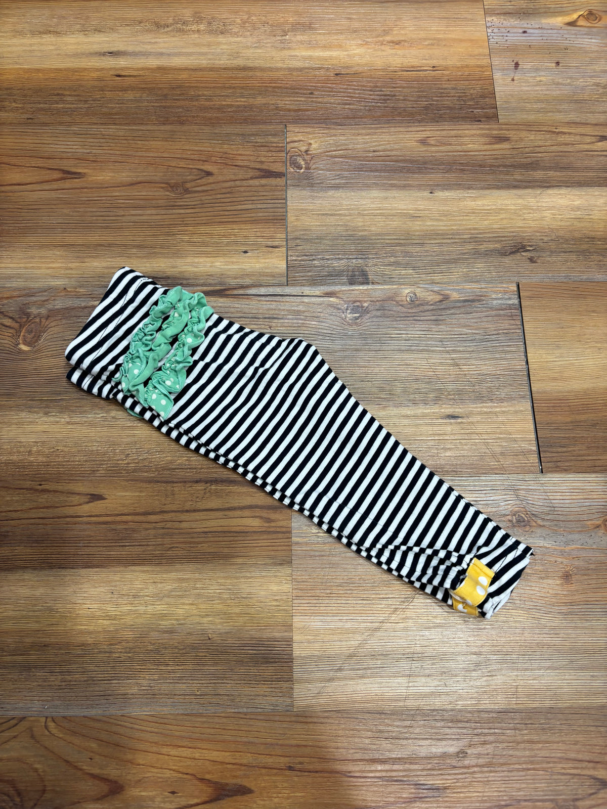 Black Stripe Ruffle Pants