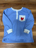 Blue Stripe Heart Shirt (spots)